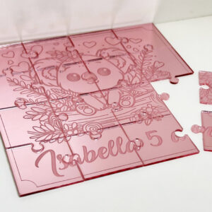 Quebra cabeça lembrancinha acrílico aniversário 15x15cm