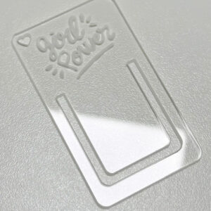 Kit 10un Marcadores de página acrílico transparente personalizado 6x3,5cm