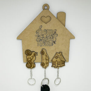 Porta Chaves com 3 Chaveiros Personalizados