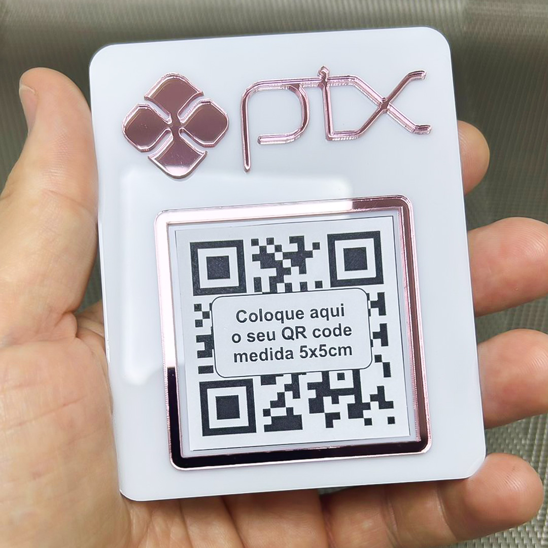 Placa Pix em Acrílico 10x8cm colar na parede balcão vidro - Imagem 2