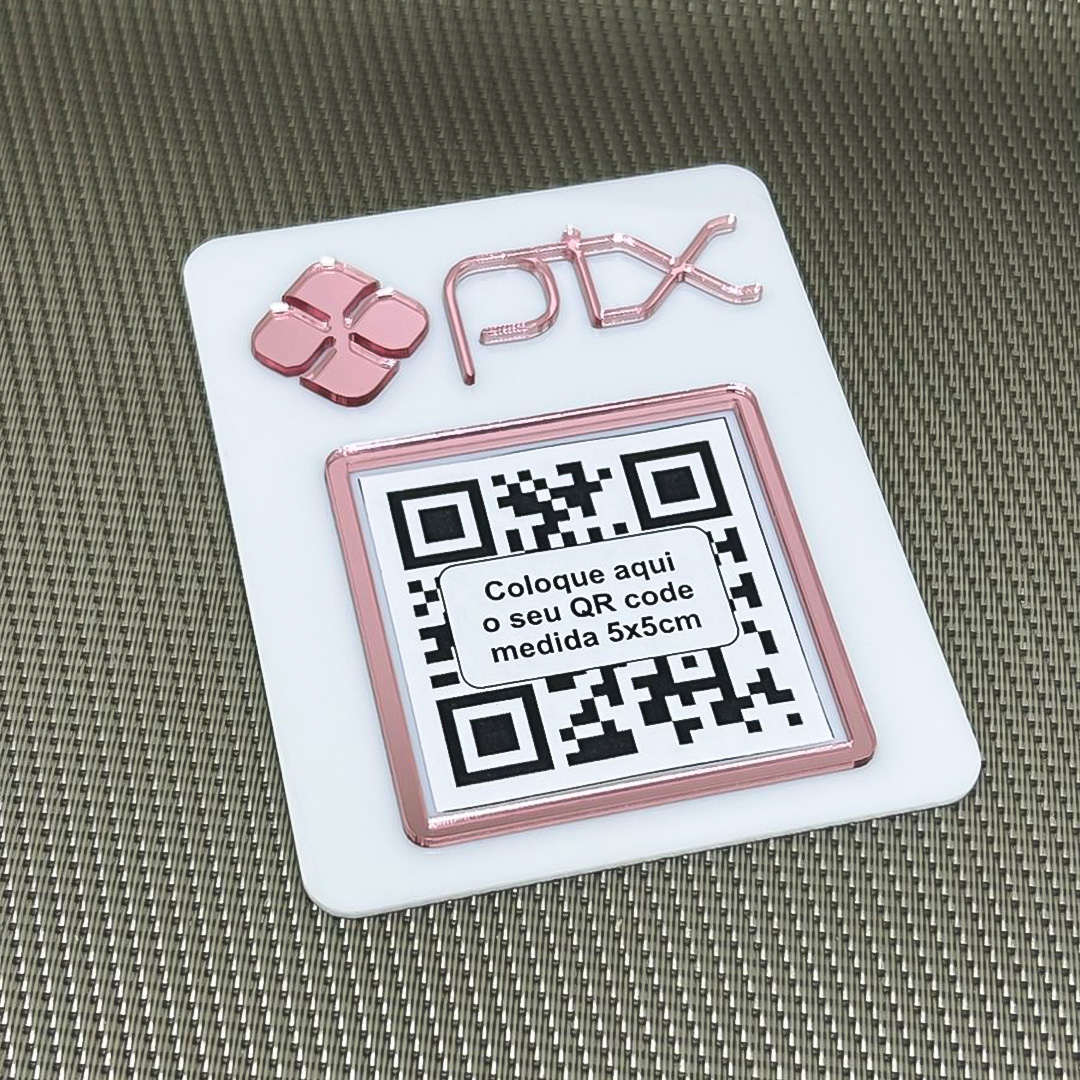 Placa Pix em Acrílico 10x8cm colar na parede balcão vidro