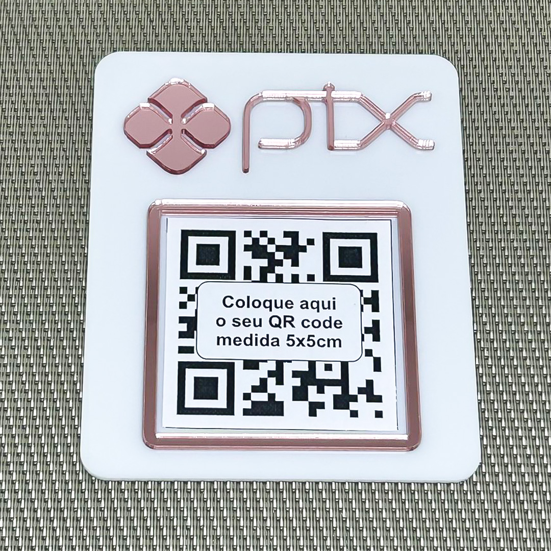 Placa Pix em Acrílico 10x8cm colar na parede balcão vidro - Imagem 4