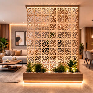 kit 18 Divisórias de ambiente star MDF cru 19x19cm cobogo