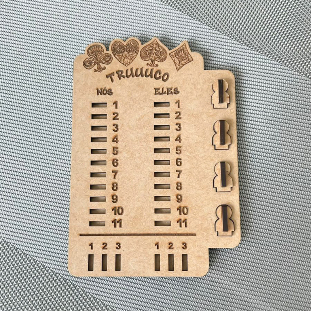 Marcador de Truco em MDF 11x16cm placar e melhor de três - Imagem 4
