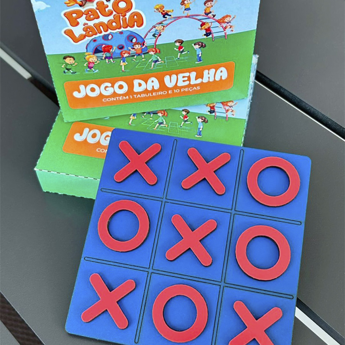 Jogo da Velha color Patolândia MDF Lembrancinha c/ caixinha - Imagem 4