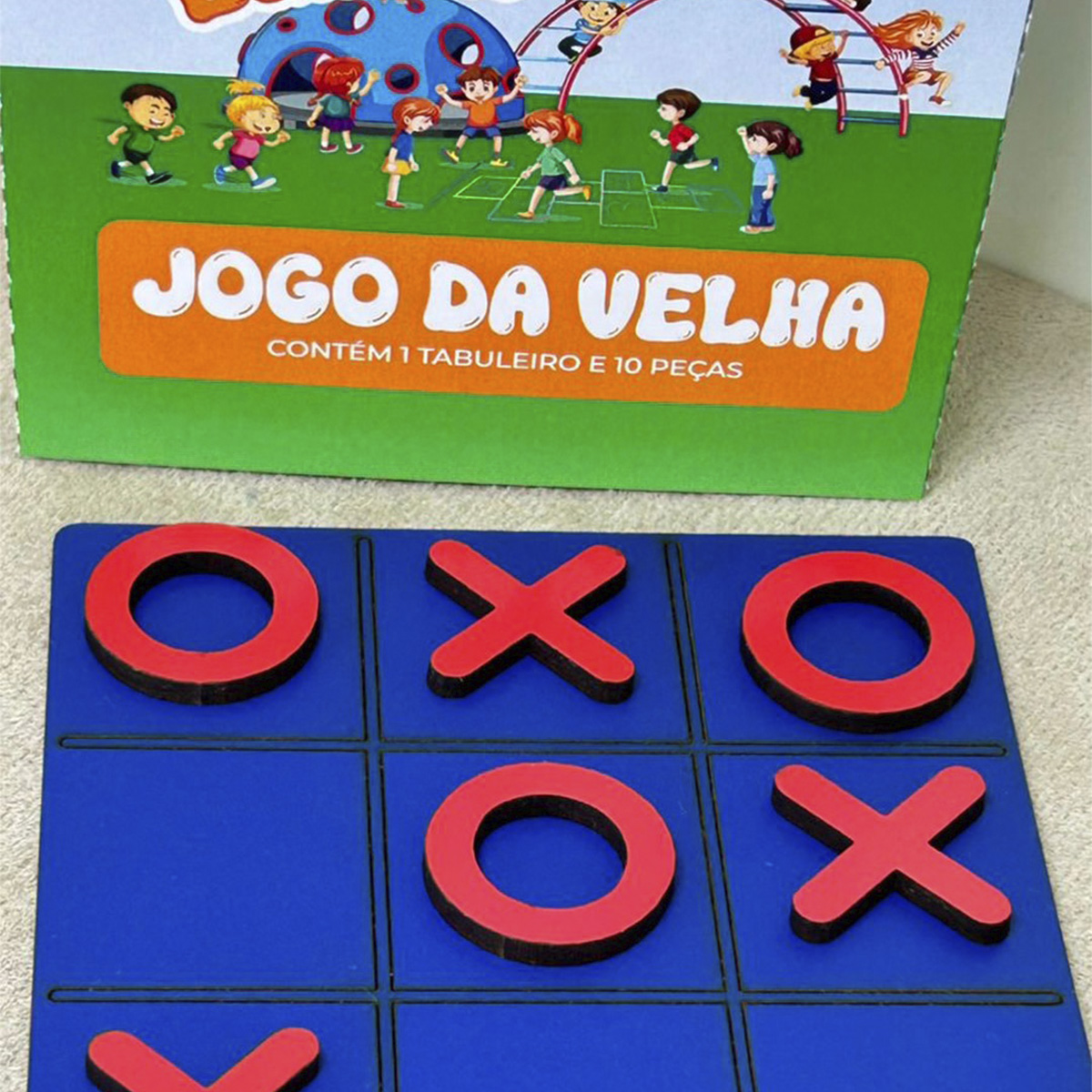 Jogo da Velha color Patolândia MDF Lembrancinha c/ caixinha - Imagem 2