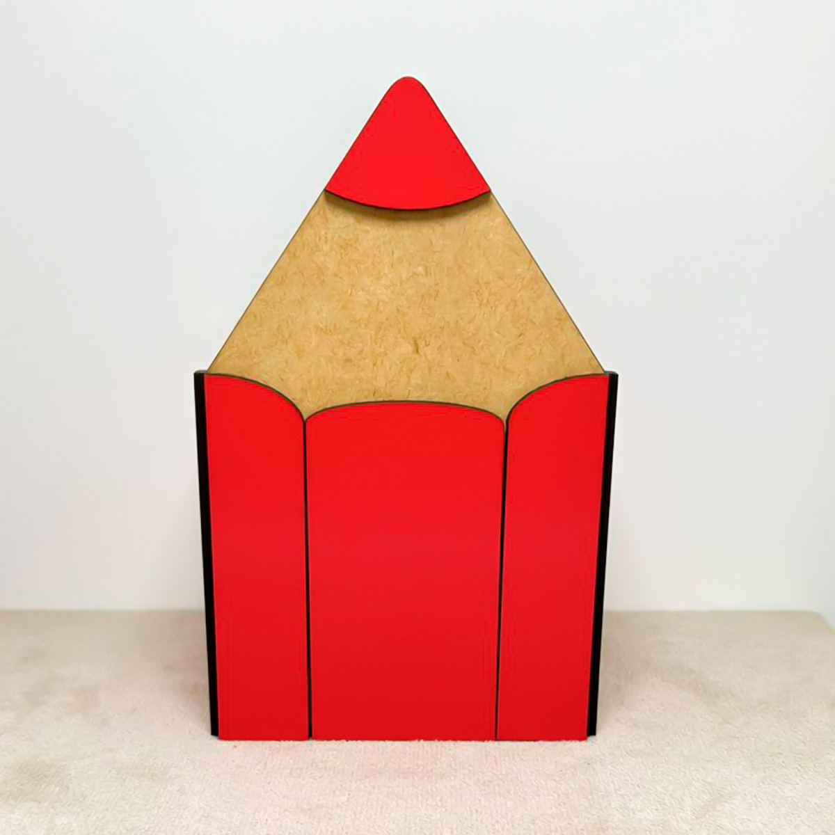 Porta Lápis Premium em MDF 3mm Texturizado vermelho - Imagem 4