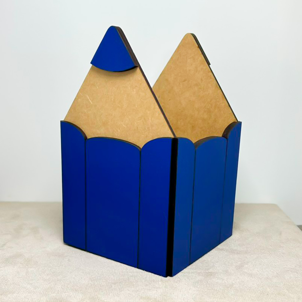 Porta Lápis Premium em MDF 3mm Texturizado Azul - Imagem 4