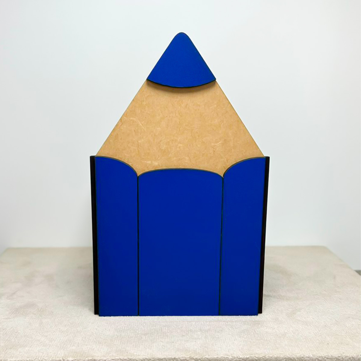 Porta Lápis Premium em MDF 3mm Texturizado Azul - Imagem 3