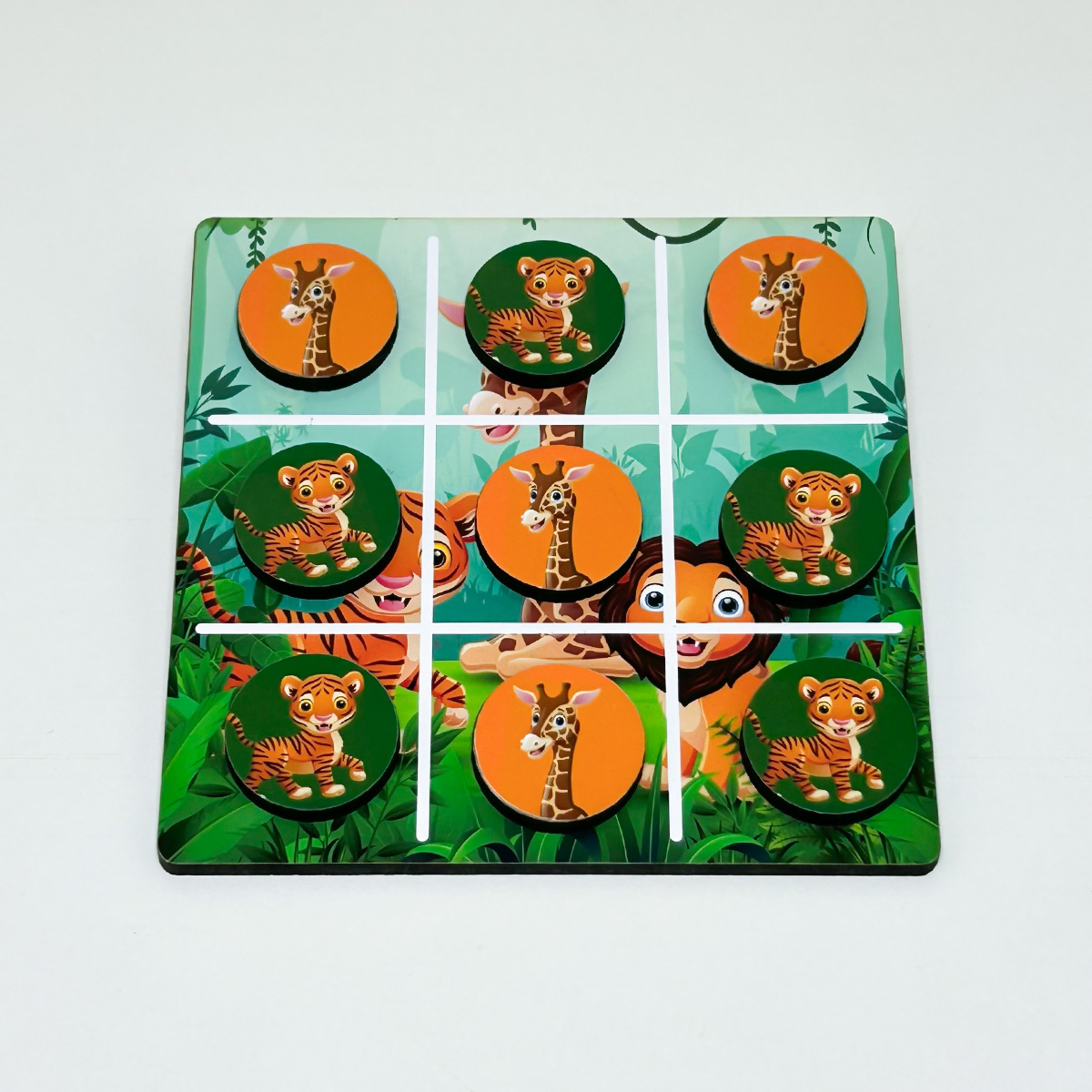 Kit 3 Jogos da Velha em MDF impressão Tema Safari Infantil - Imagem 3