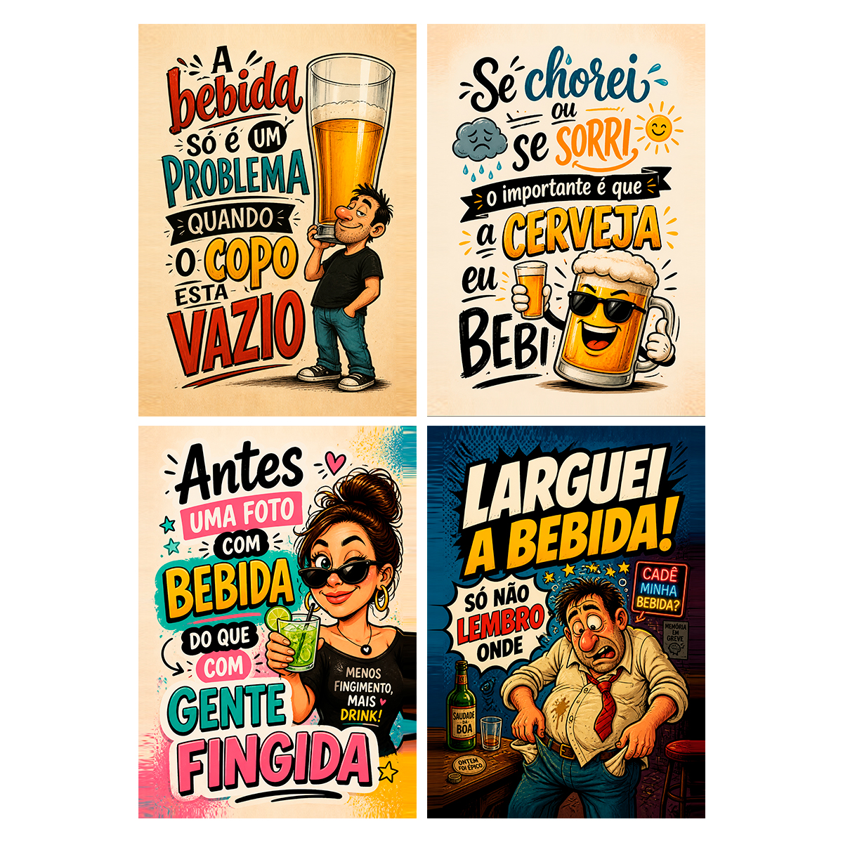Kit 4 Placa Decorativa Mdf Bar Bebida Decoração 20x29 - Imagem 6