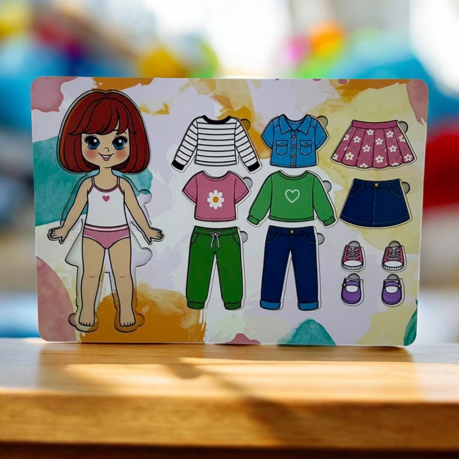 Boneca Fashion MDF Troca Roupa Infantil Pedagógico - Imagem 6
