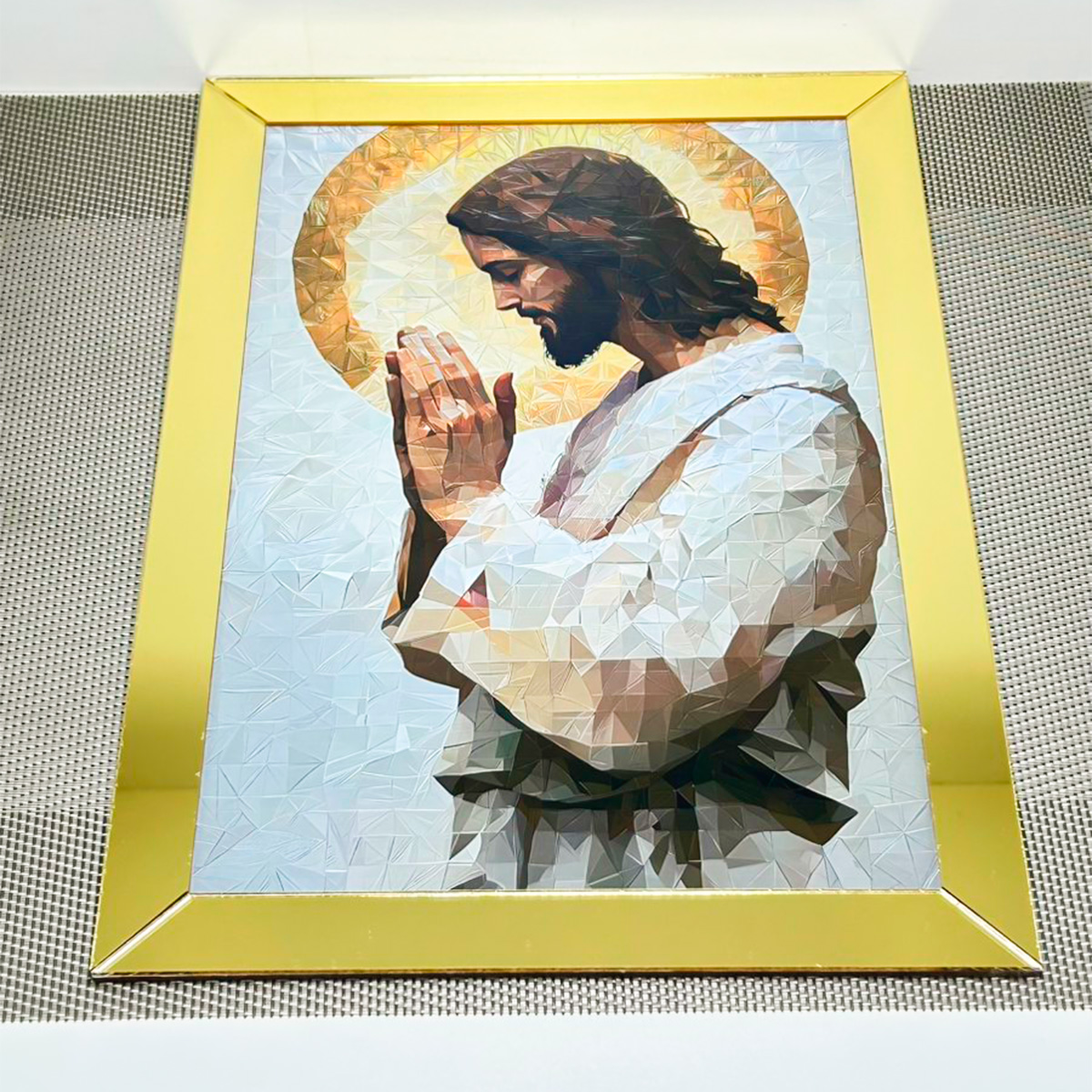 Placa MDF impressão fotográfica religiosa borda espelhada - Imagem 3