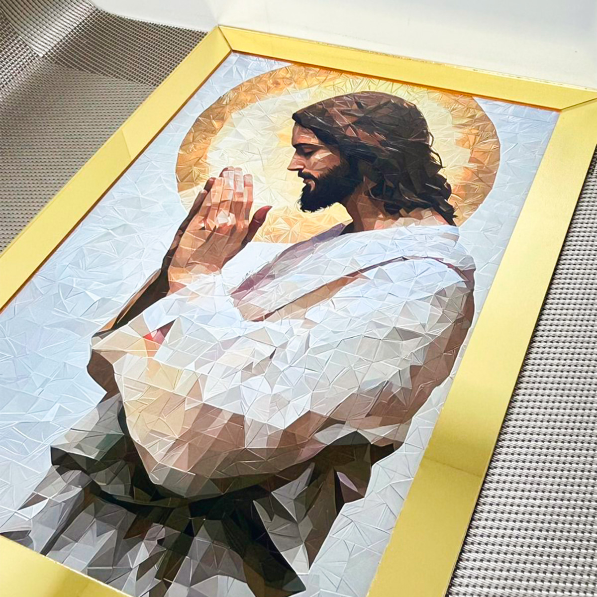 Placa MDF impressão fotográfica religiosa borda espelhada - Imagem 4