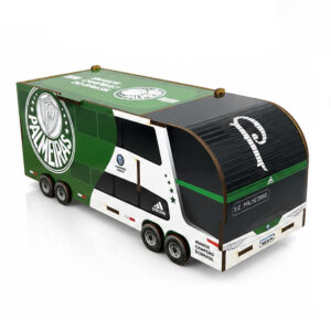 Ônibus caixa Futebol de Botão Personalizado Time MDF estojo