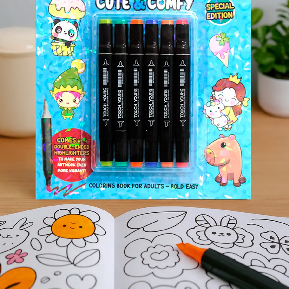 Livro de Colorir Cute & Comfy com 6 Canetinhas - Imagem 2