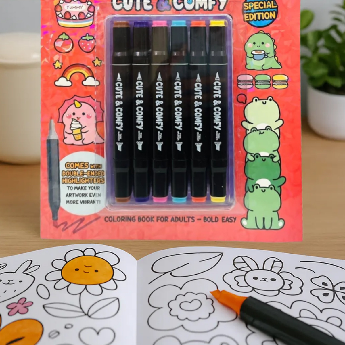 Livro de Colorir Cute & Comfy com 6 Canetinhas - Imagem 4